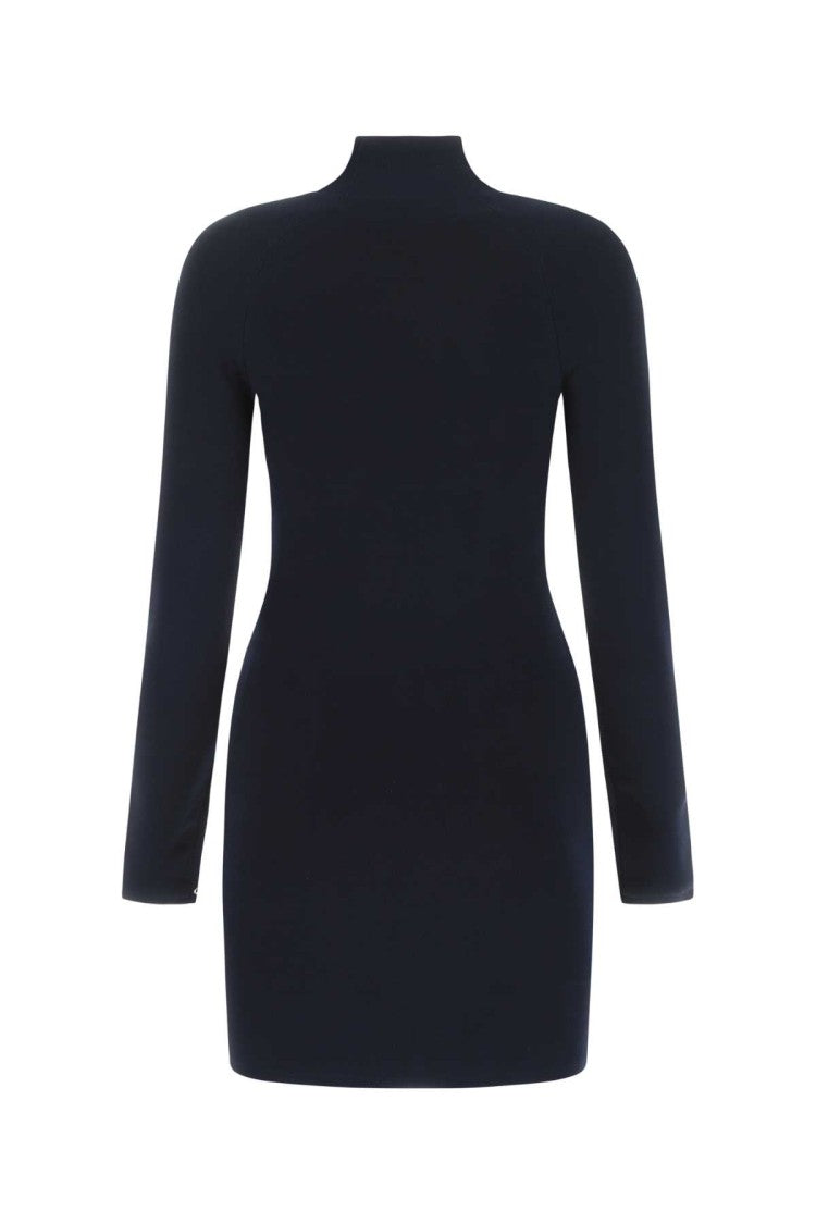 T By Alexander Wang Midnight Blue Stretch Viscose Blend Mini Dress