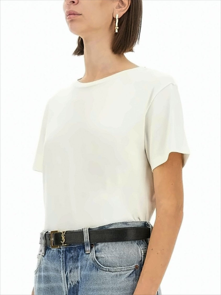 Saint Laurent Boxy Short-Sleeve T-Shirt With Classic Round Neckline