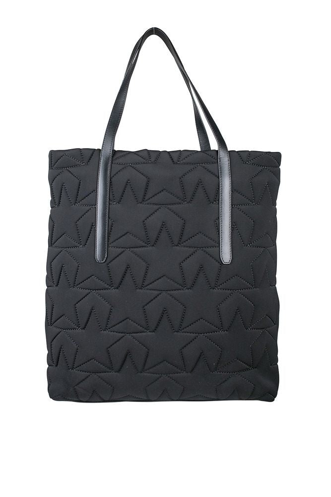 Jimmy Choo Star-Stitched Neoprene Tote Bag With Leather Straps