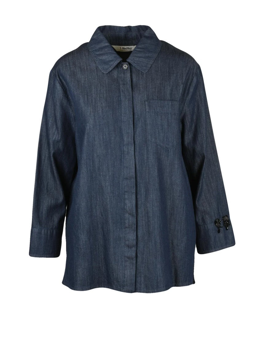 Max Mara Relaxed-Fit Cotton Ellen Shirt With Concealed Button Placket