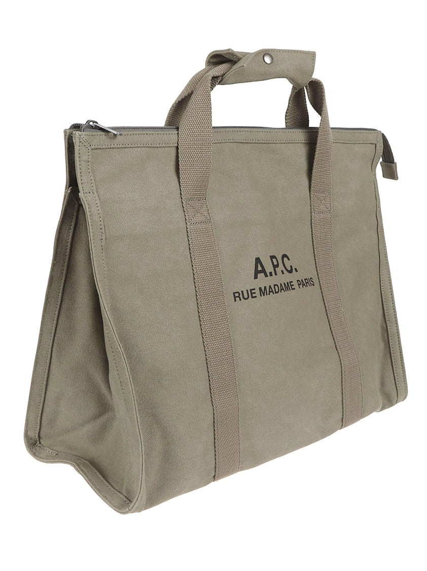 A.P.C. Rectangular Cotton Bag With Structured Shape And Dual Handles