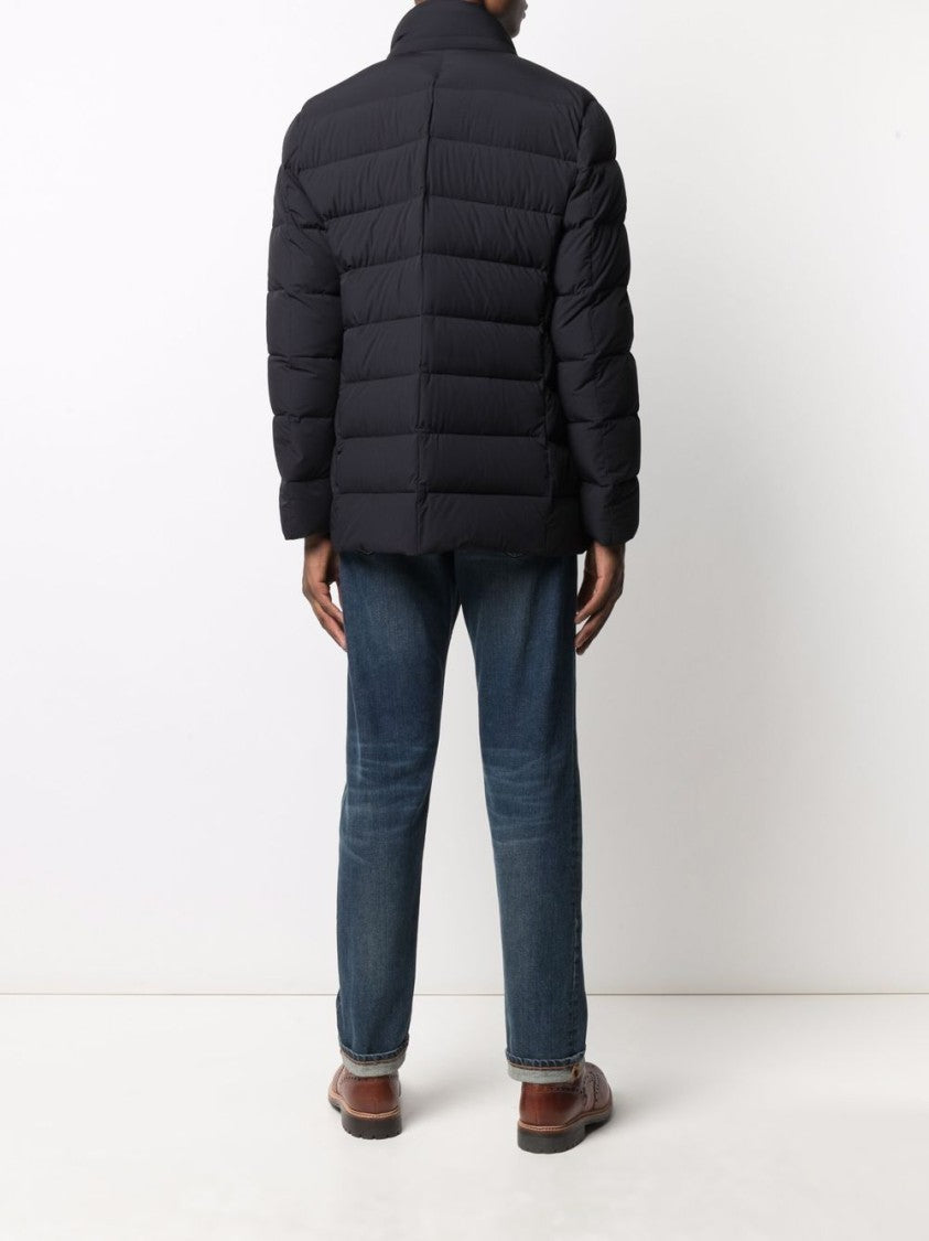 Moorer High Neck Double-Breasted Parka With Detachable Hood