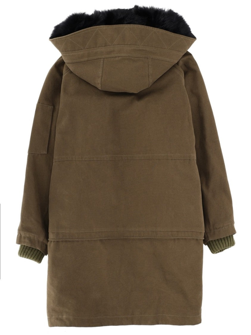 Dolce & Gabbana Brown Fur Lined Cotton Parka