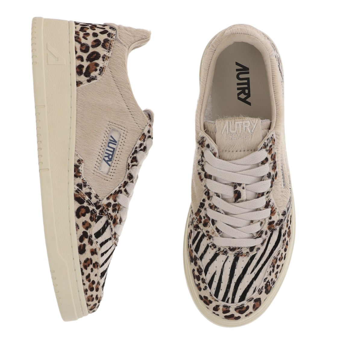 Autry Animal Print Sneakers With Textured Fur Finish