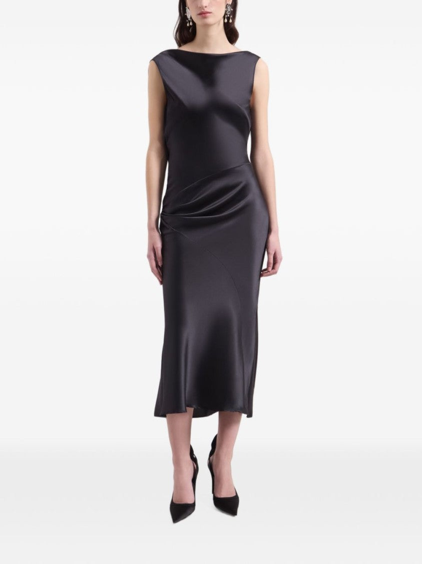 Nina Ricci Fitted Midi Dress With Draped Waist And Cowl Back Design