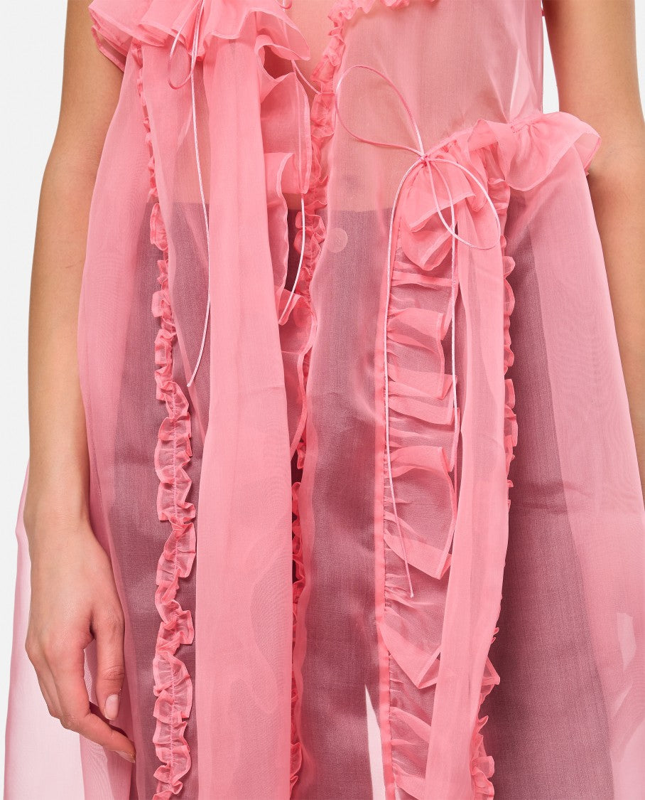 Cecilie Bahnsen Opal Ruffle Silk Satin Dress