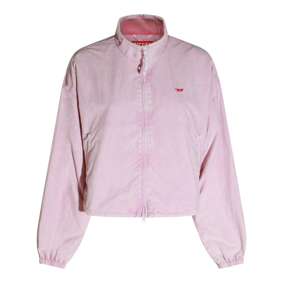 Diesel Pink Cropped High Collar Jacket