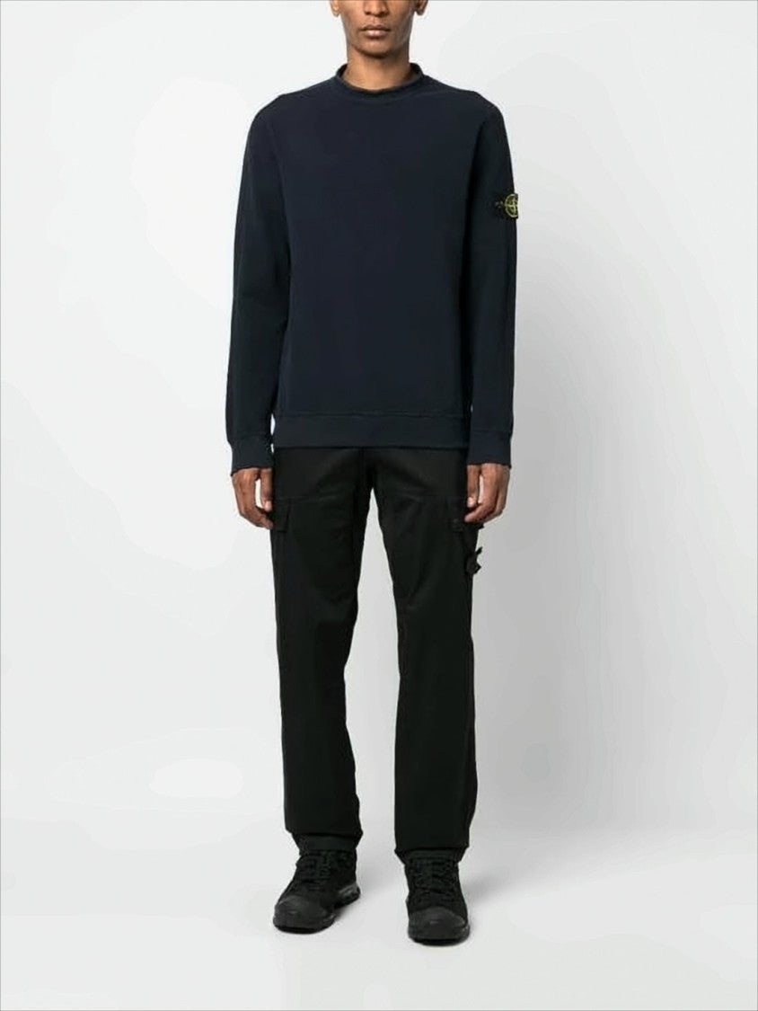 Stone Island Black Long-Sleeve Crewneck Sweatshirt
