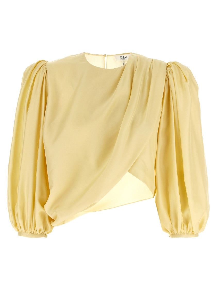 Chloé Crêpe De Chine Silk Draped Top