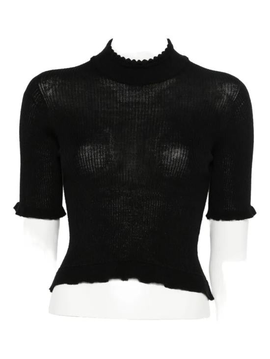 Cecilie Bahnsen Fitted Black Turtleneck Sweater