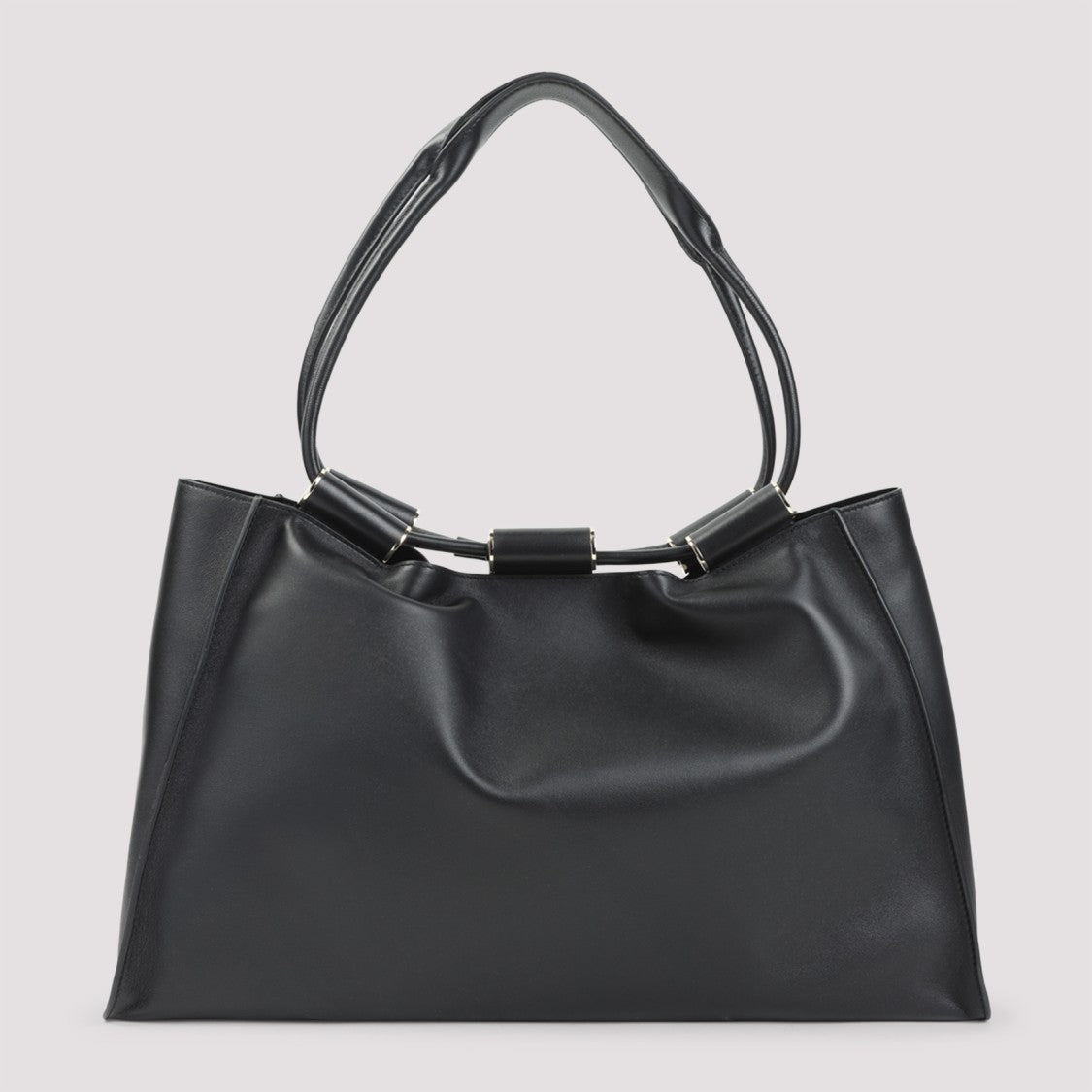 Giorgio Armani Smooth Lamb Leather Shoulder Bag With Subtle Logo Detail