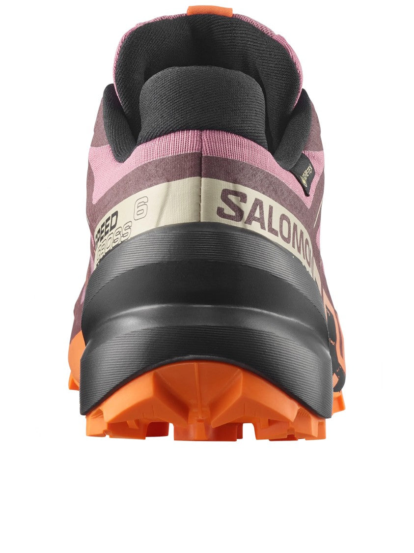 Salomon Dynamic Purple And Orange Trail Sneakers With Rugged Sole