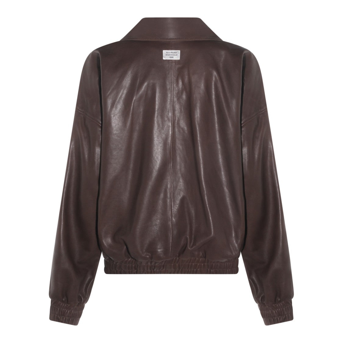 Acne Studios Dark Brown Leather Zip Jacket