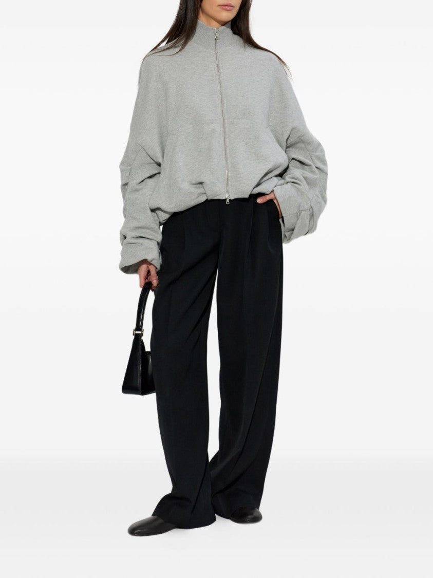 Dries Van Noten Relaxed Oversized Jacket With Ruched Sleeves