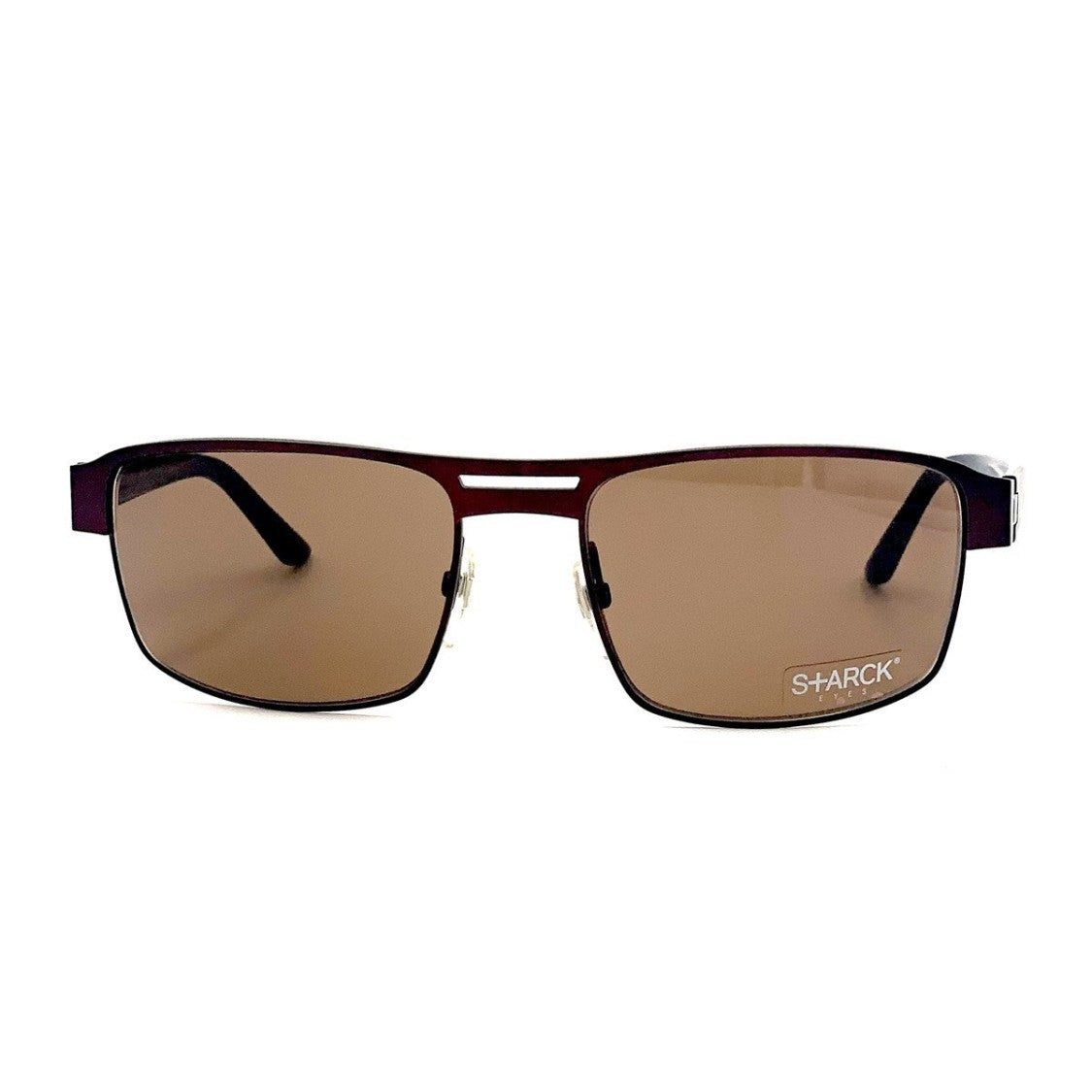 Starck Brown Pl1250 Metal Rectangular Sunglasses