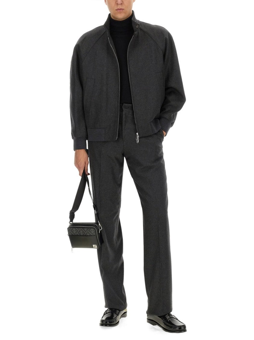 Fendi Cashmere Blouson With High Collar