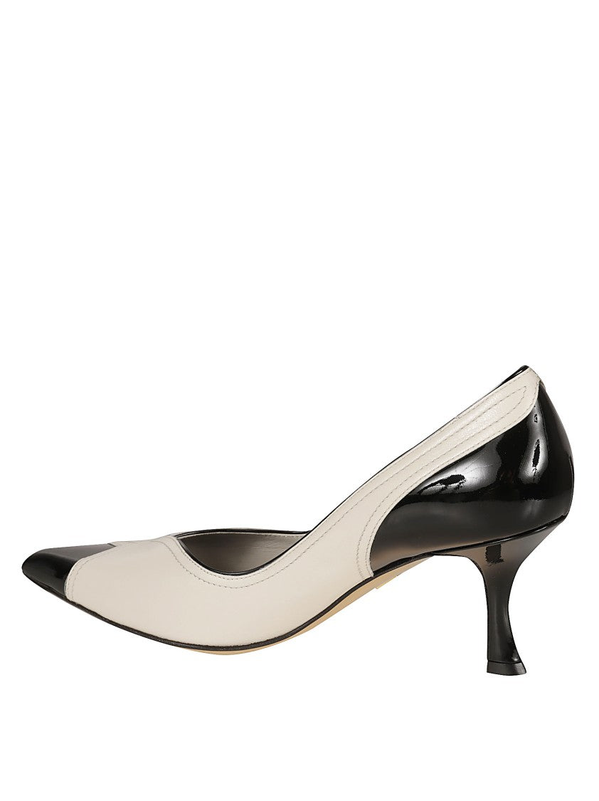Ferragamo Pointed Toe Pumps With Vintage-Inspired Heel
