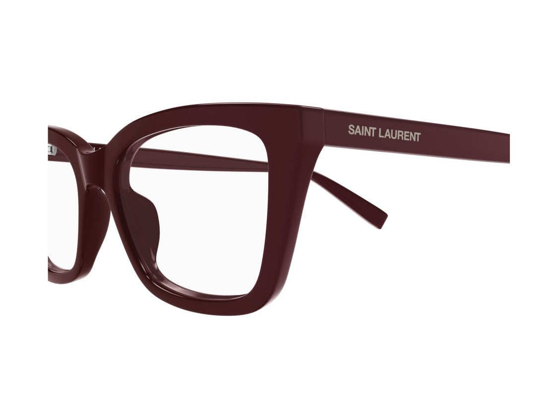 Saint Laurent Burgundy Sl 911 Glossy Acetate Oversized Square Sunglasses