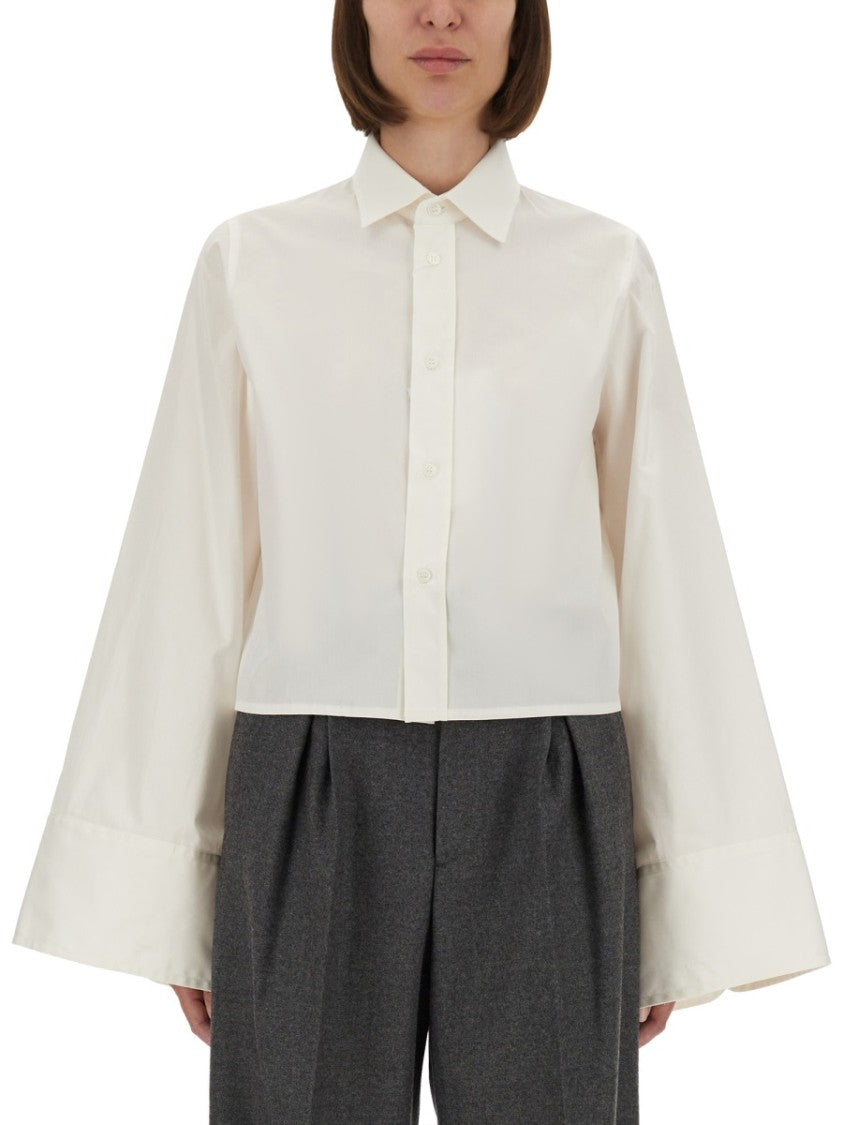Mm6 By Maison Margiela Boxy Fit White Cotton Shirt