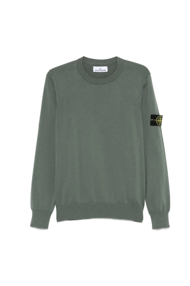 Stone Island Crew Neck Grey Knit Sweater
