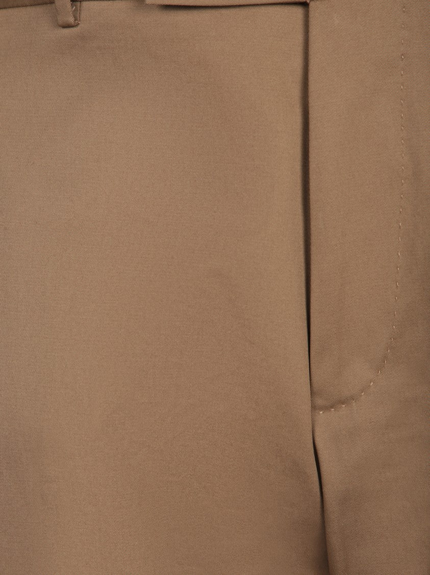 Pt Torino Tailored Biscotto Trousers With Adjustable Waist