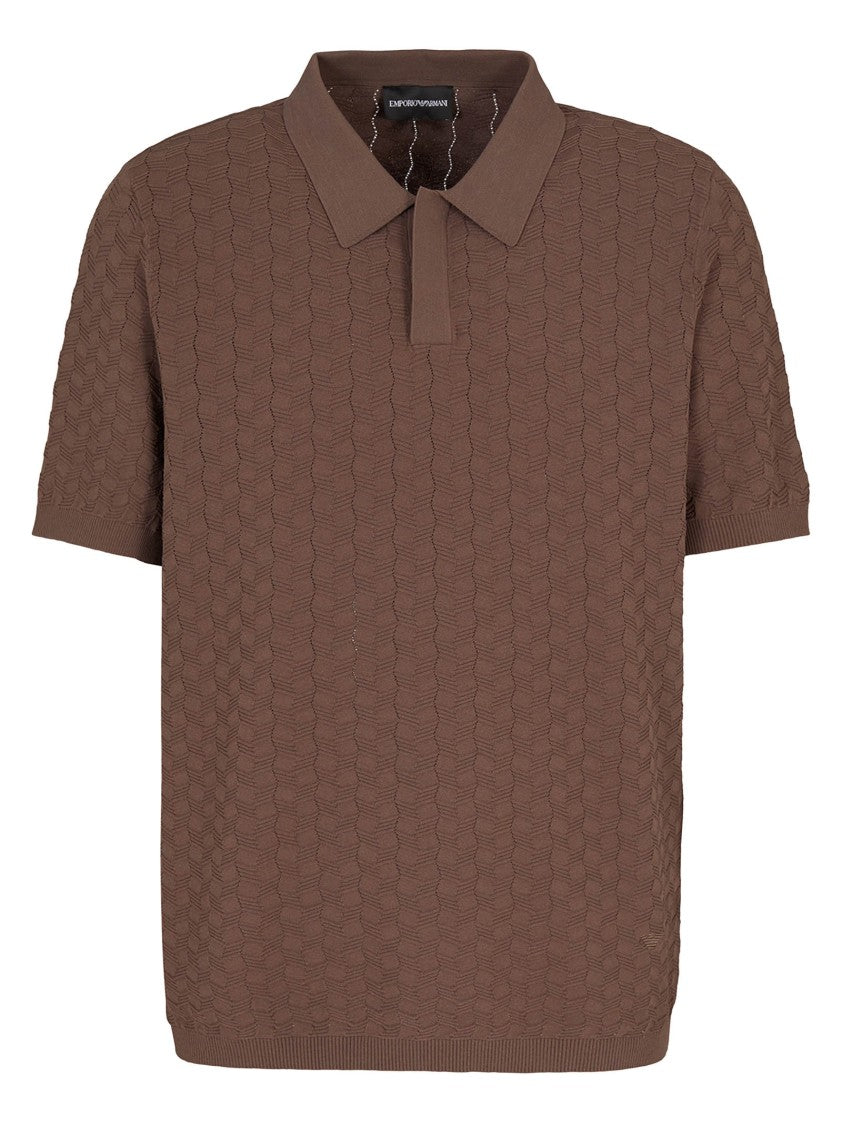 Emporio Armani Patterned Short-Sleeved Polo Shirt