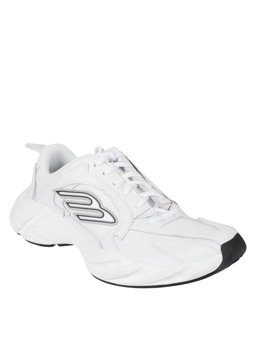 Balenciaga Sporty White Sneakers With Prominent Logo