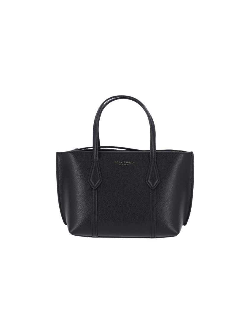 Tory Burch Structured Black Handbag With Detachable Shoulder Strap