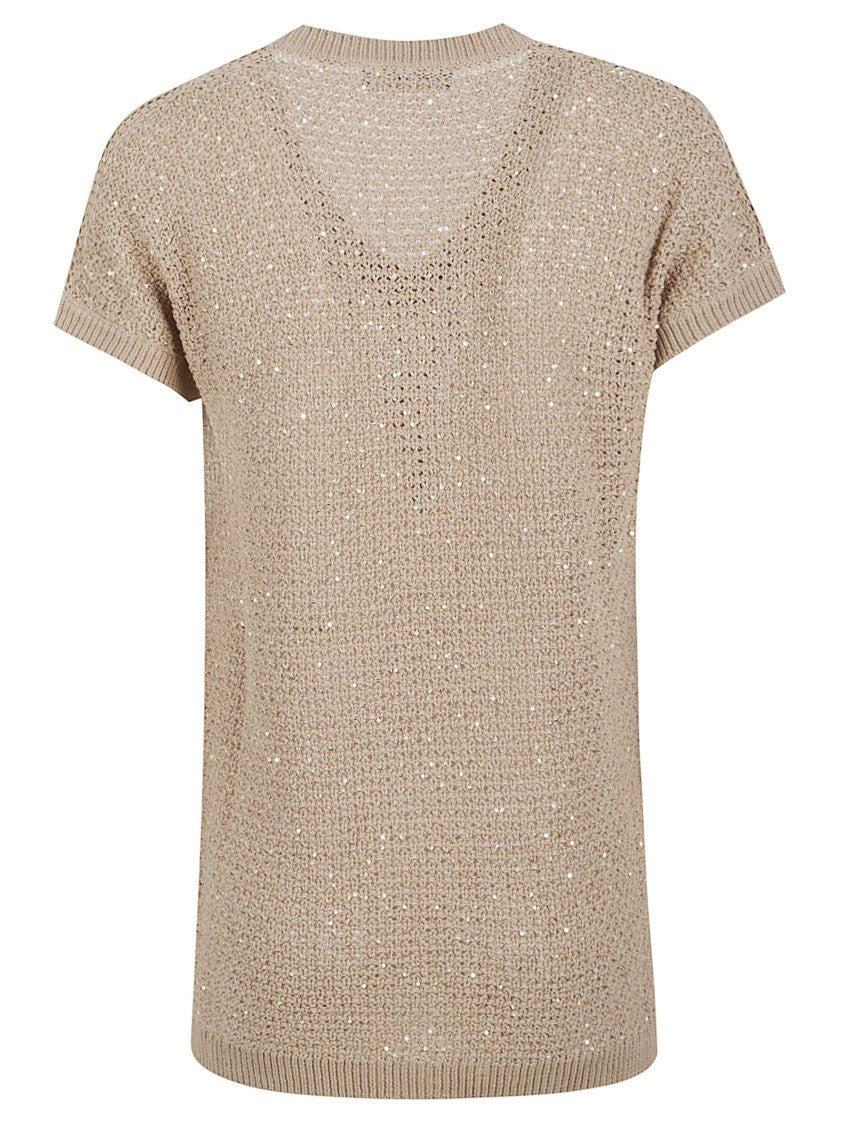 Fabiana Filippi Short-Sleeve Knit Top