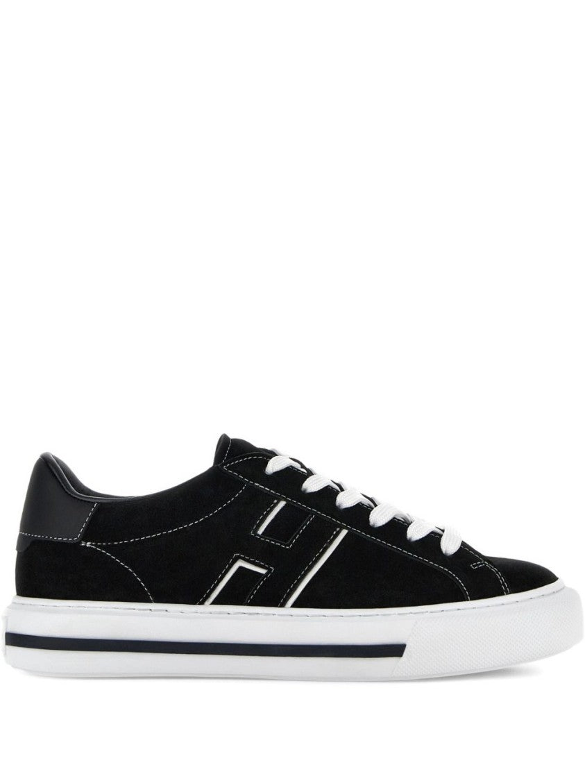Hogan Black Suede And Leather Sneakers