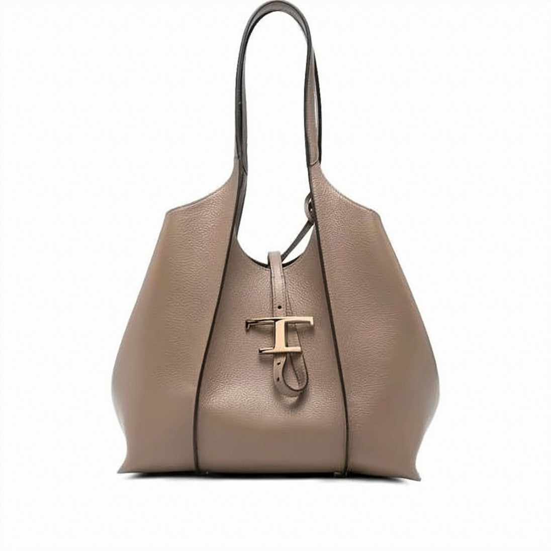 Tod's Structured Pebbled Calf Leather Small Shopper Bag