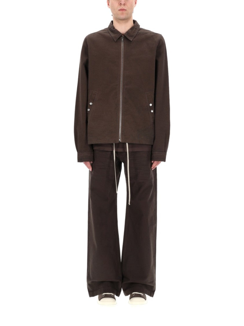 Drkshdw By Rick Owens Neutrals Zipfront Boxy Minimalist Cotton Jacket