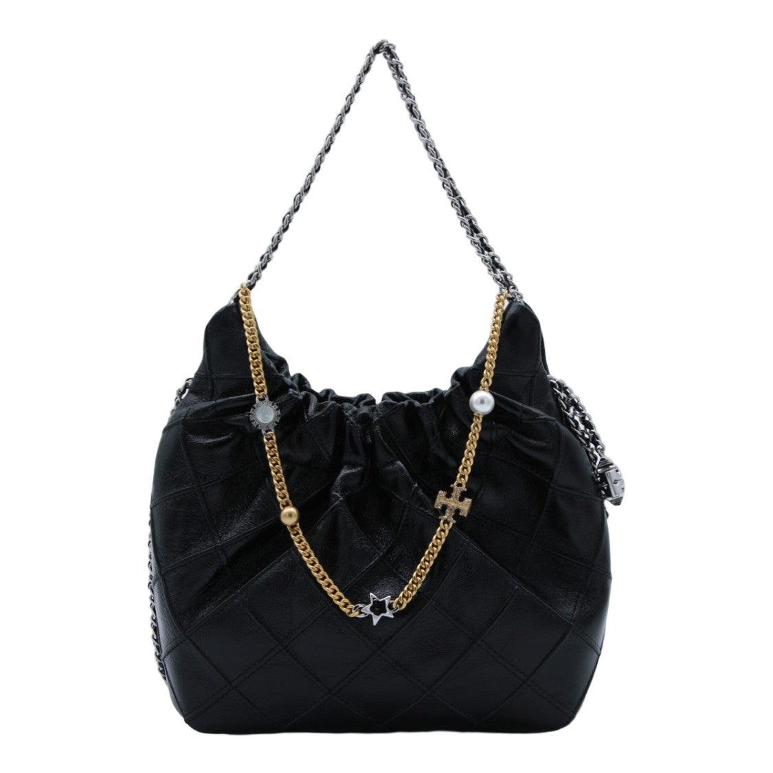 Tory Burch Quilted Black Leather Bag