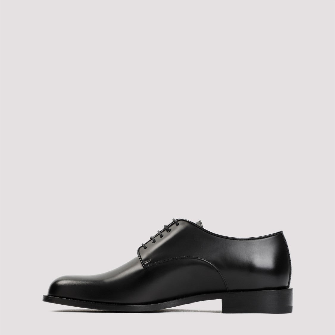 Giorgio Armani Black Bull Leather Laced Shoes