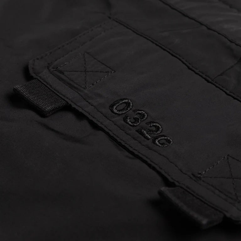 032C Black Wide-Leg Cotton-Blend Cargo Pants
