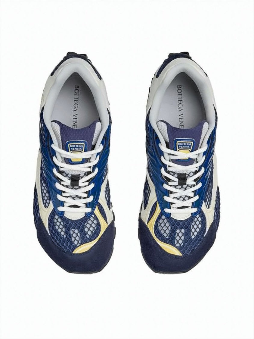 Bottega Veneta Dynamic Deep Blue And Off-White Sneakers