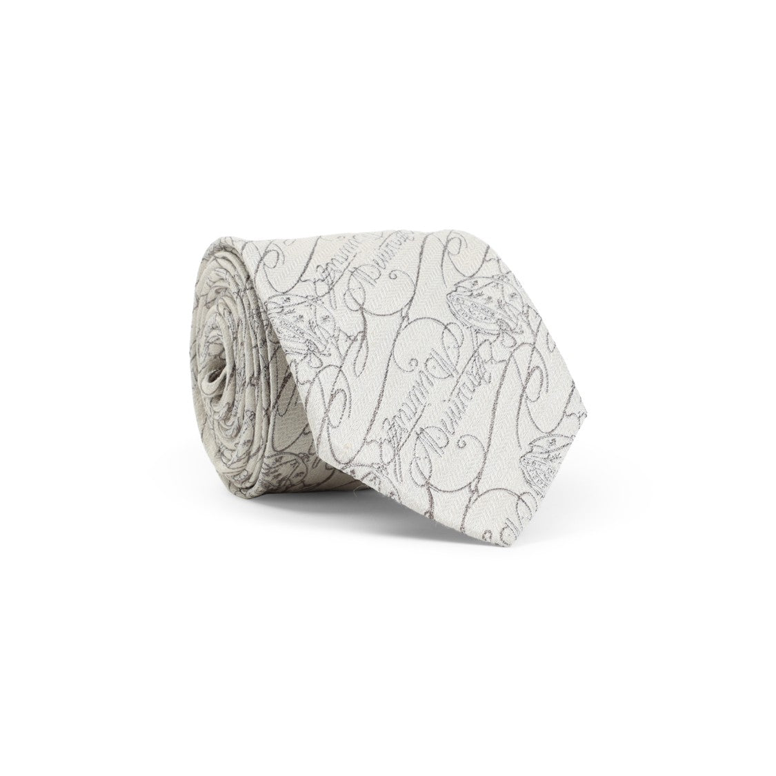 Berluti Scritto Jacquard Tie In Silk And Linen