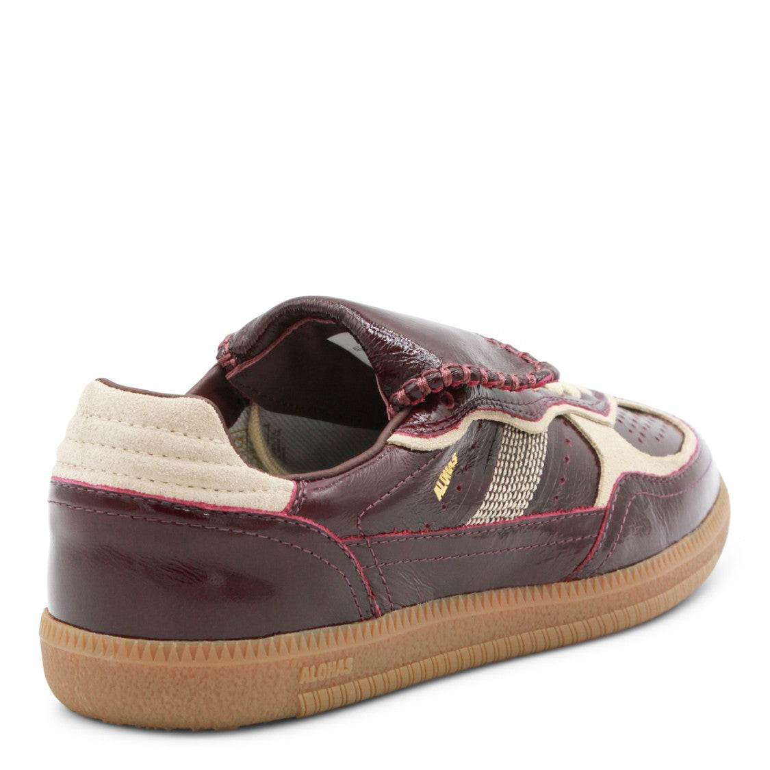 Alohas Onix Deep Burgundy Leather Sneakers With Contrast Detailing