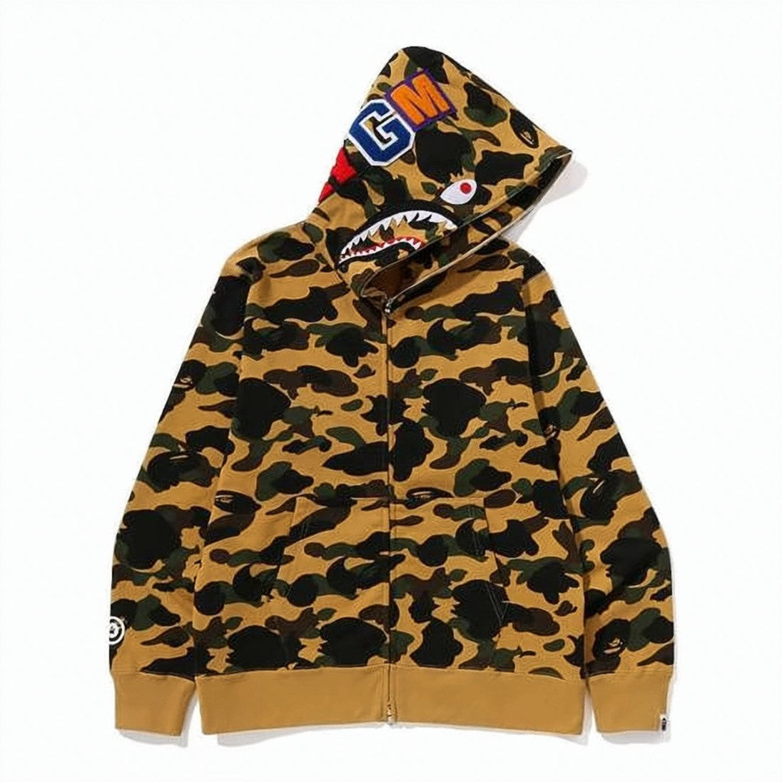 A.P.C. Camouflage Graphic Hooded Jacket With Ribbed Cuffs