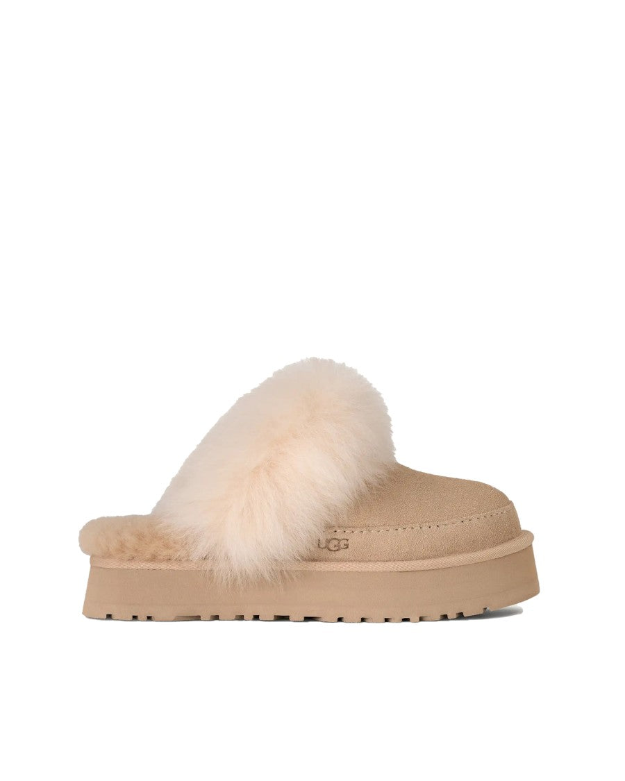 Ugg Sandcastle Suede Slip-On Flats With Plush Shearling Collar