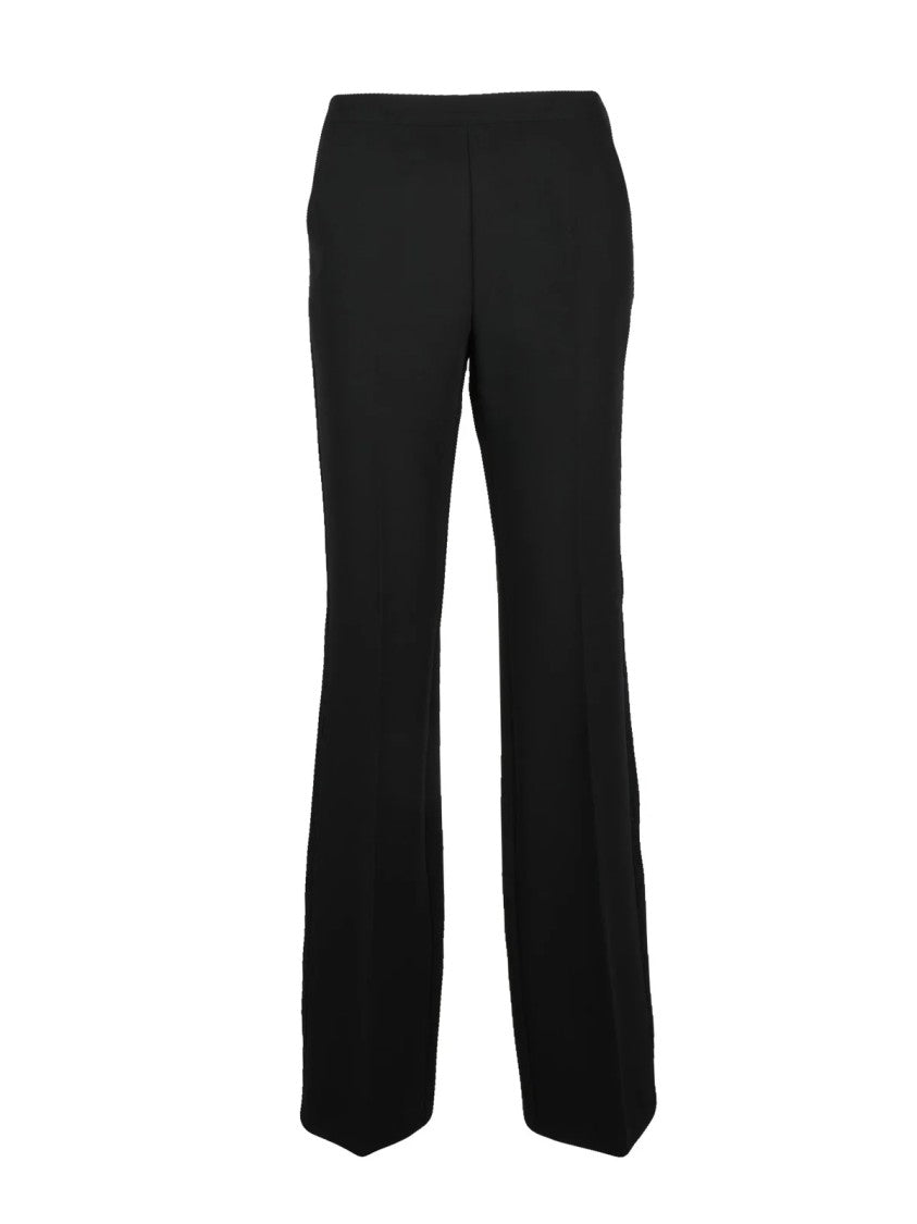 Ermanno Firenze Black Stretch Polyester High-Waisted Formal Pants