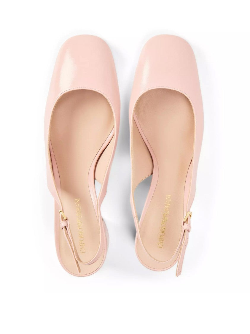 Emporio Armani Patent Leather Slingback Pumps