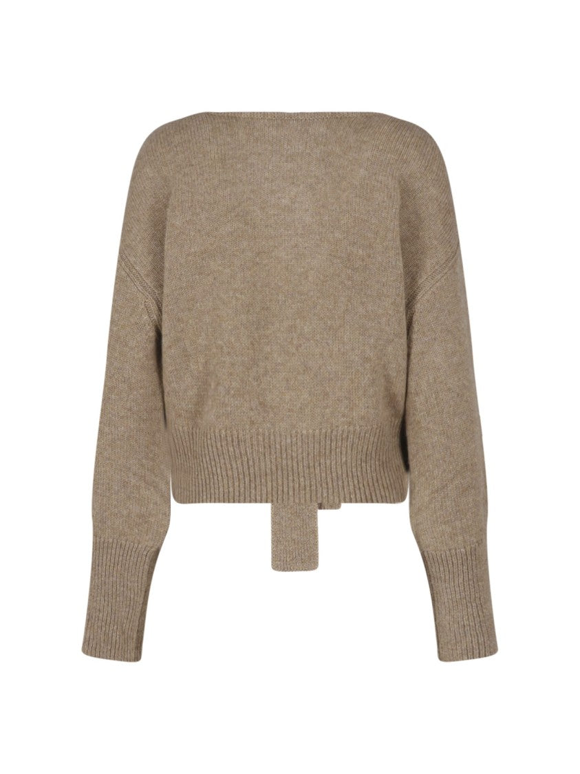 Ermanno Scervino Brown Wrap Cashmere Cardigan