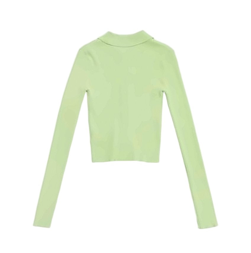 Amomento Slim Fit Pastel Green Sweater