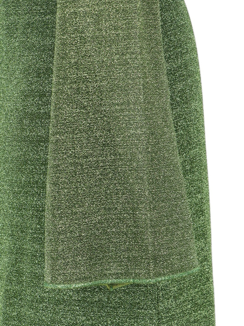 Oséree Maxi Kaftan Dress In Shimmering Green Metallic Fabric