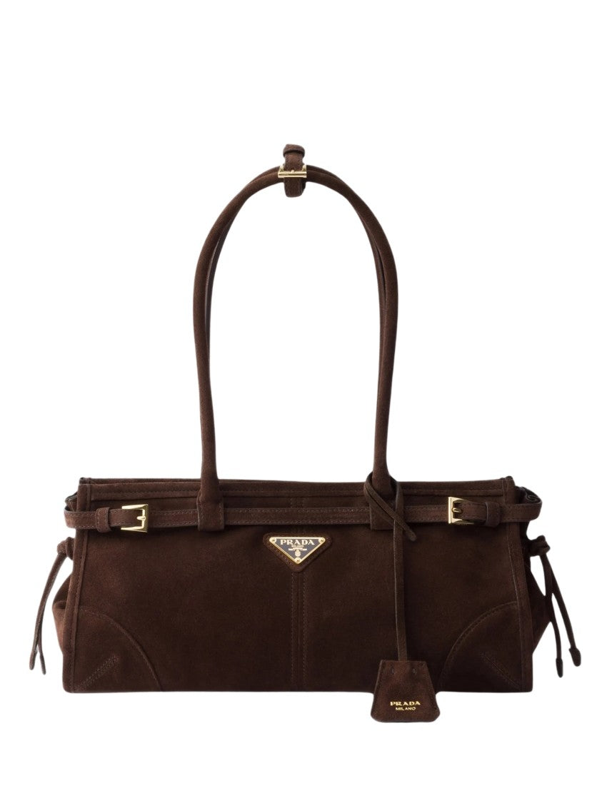 Prada Borsa Bonnie Medium Suede Shoulder Bag