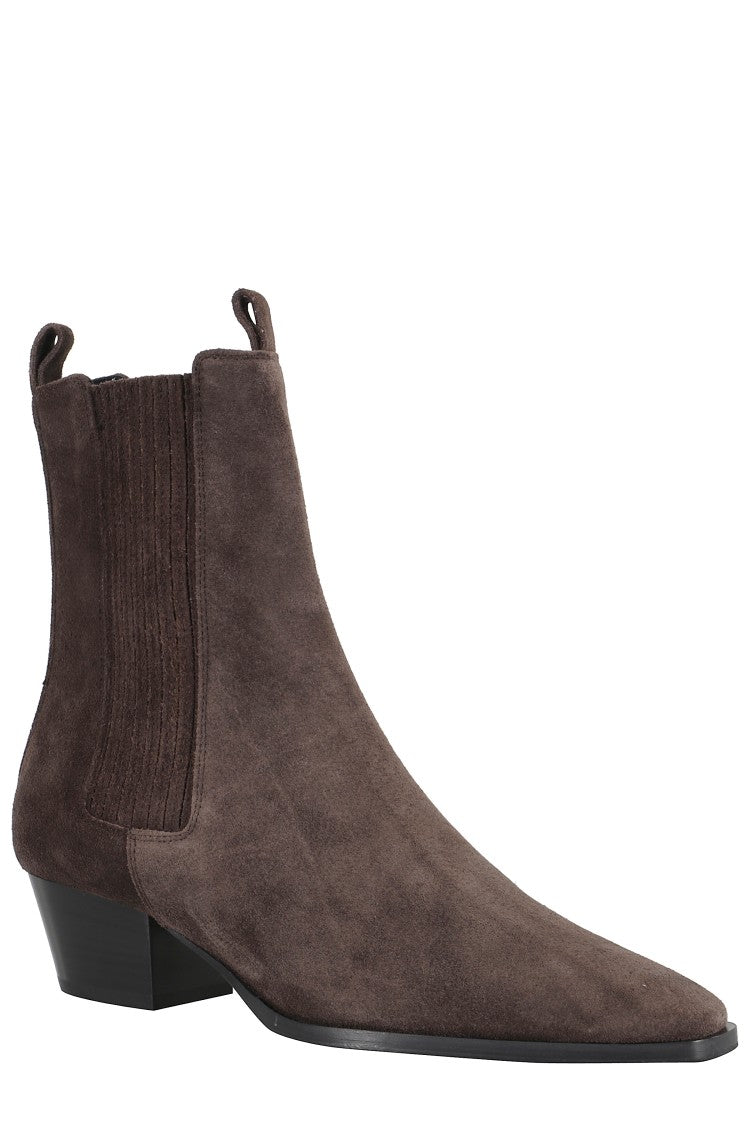Aeydē Moka Cow Suede Leather Ankle Boots