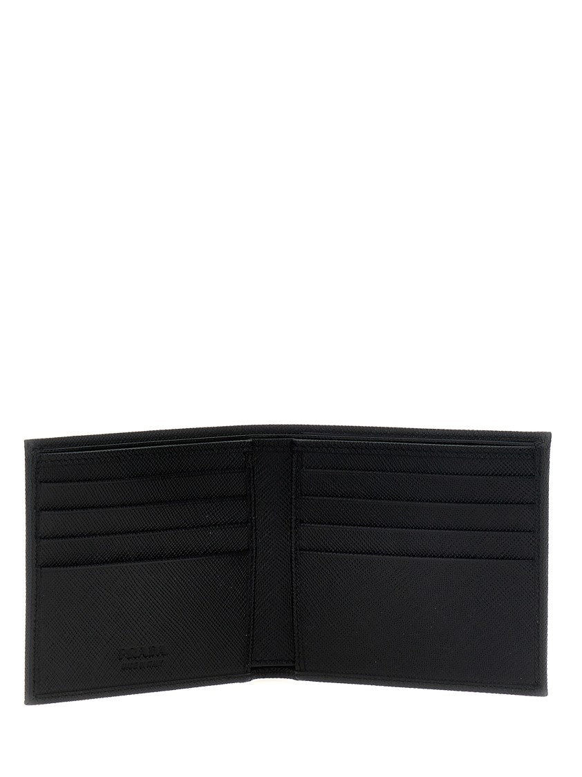 Prada Re-Nylon Wallet With Saffiano Leather Accents And Triangle Logo