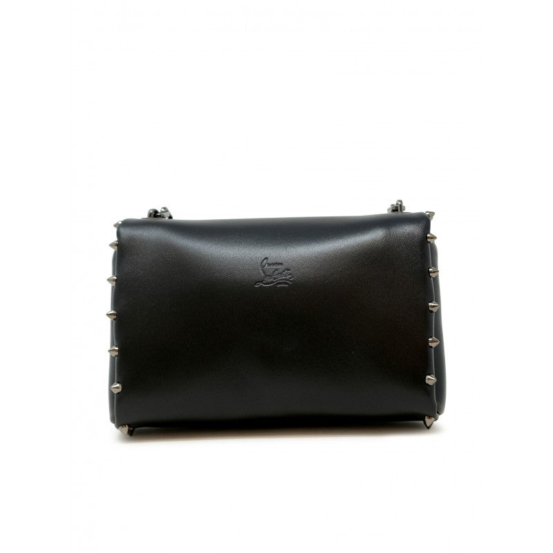 Christian Louboutin Black Soft Nappa Leather Spiky Pouch Bag