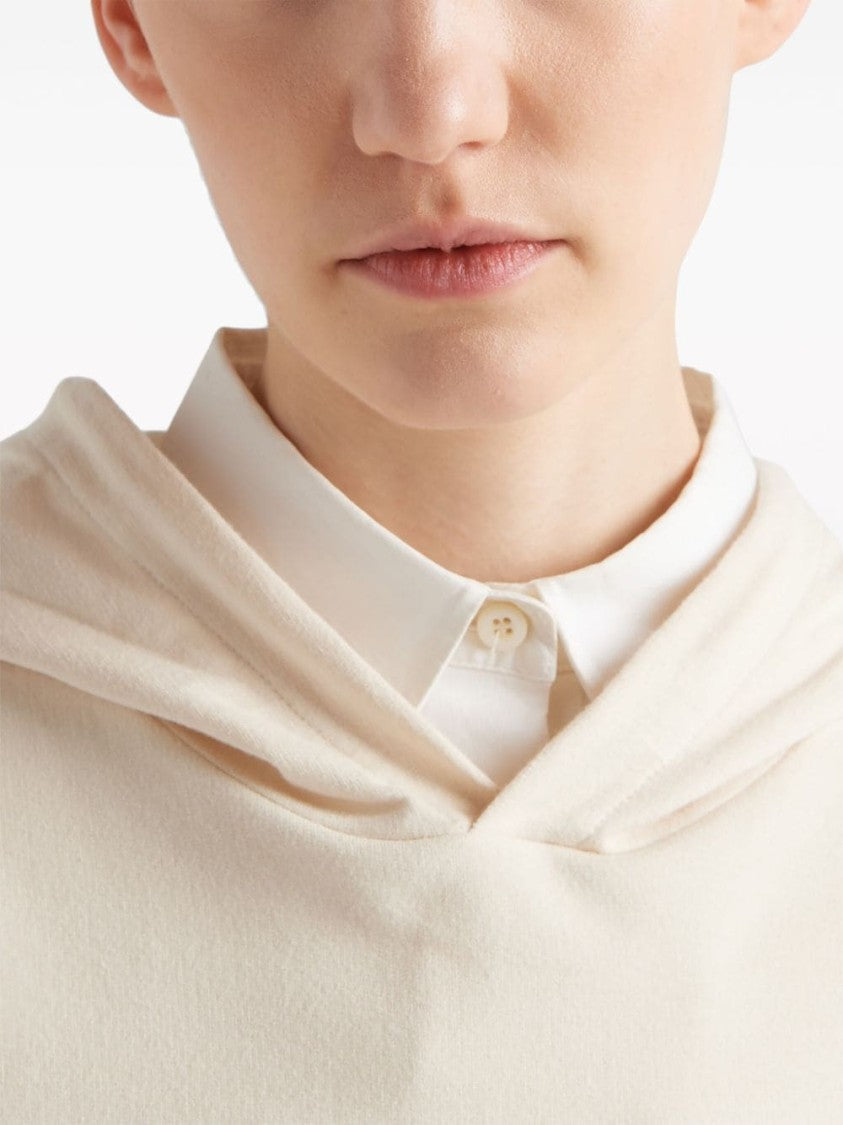 Prada Organic Cotton Hoodie With Boat Neck